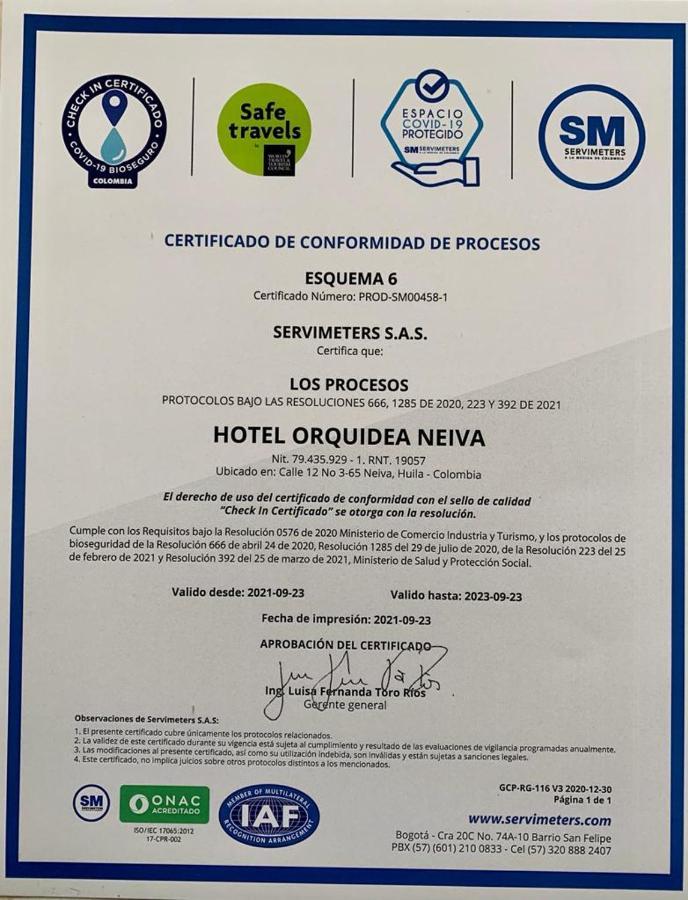 Hotel Orquidea Neiva ネイバ エクステリア 写真